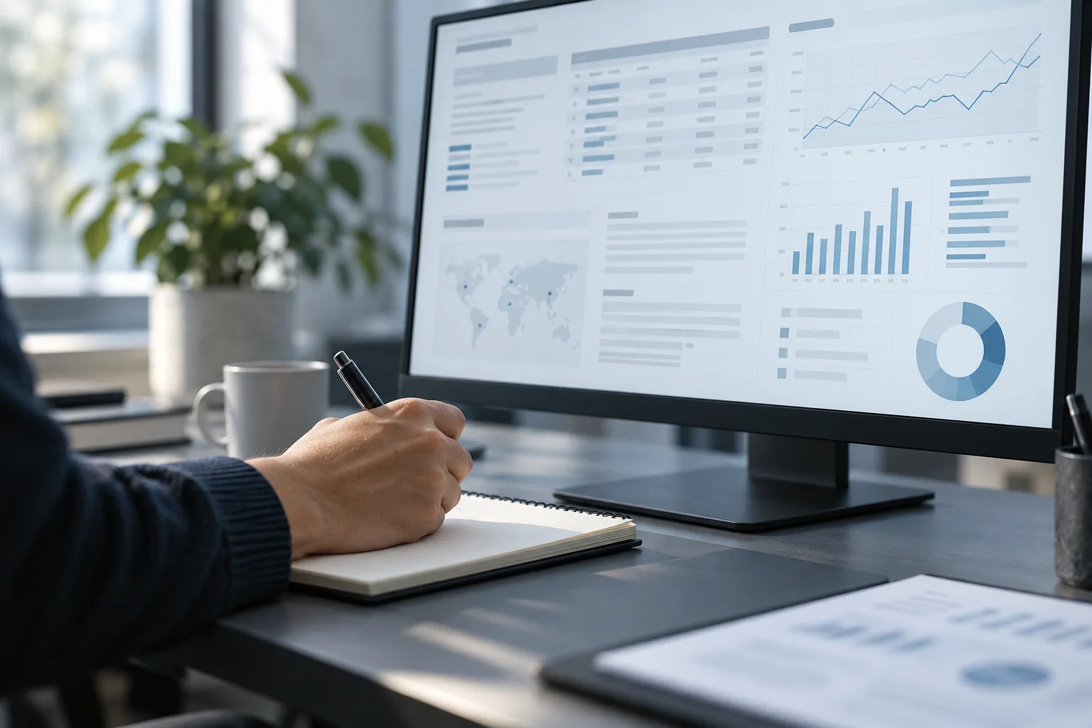 Pantallas de trabajo con información y vistas de seguimiento